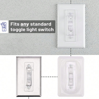 Bates Light Switch Guard Cover, 12 Pack, Clear, Toggle Switch Cover, Child Proof