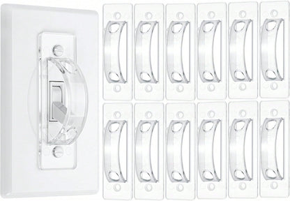 Bates Light Switch Guard Cover, 12 Pack, Clear, Toggle Switch Cover, Child Proof