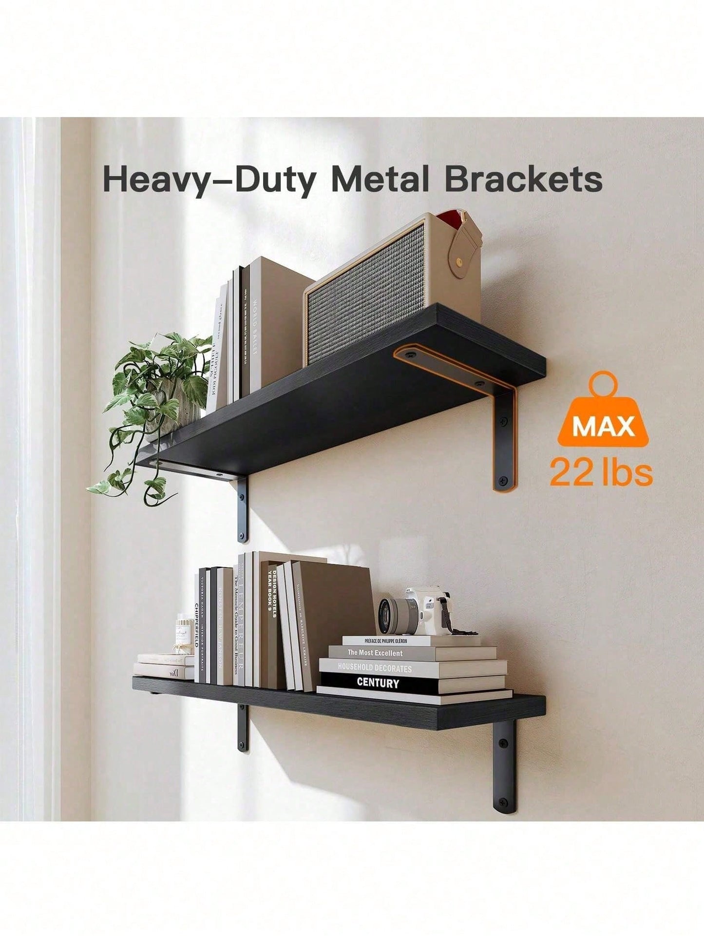 Bathroom Shelves Over Toilet- Wall Mounted Floating Shelves Toilet Paper Storage Small Farmhouse Decor Shelf 16 Inch Set Of 3, Black