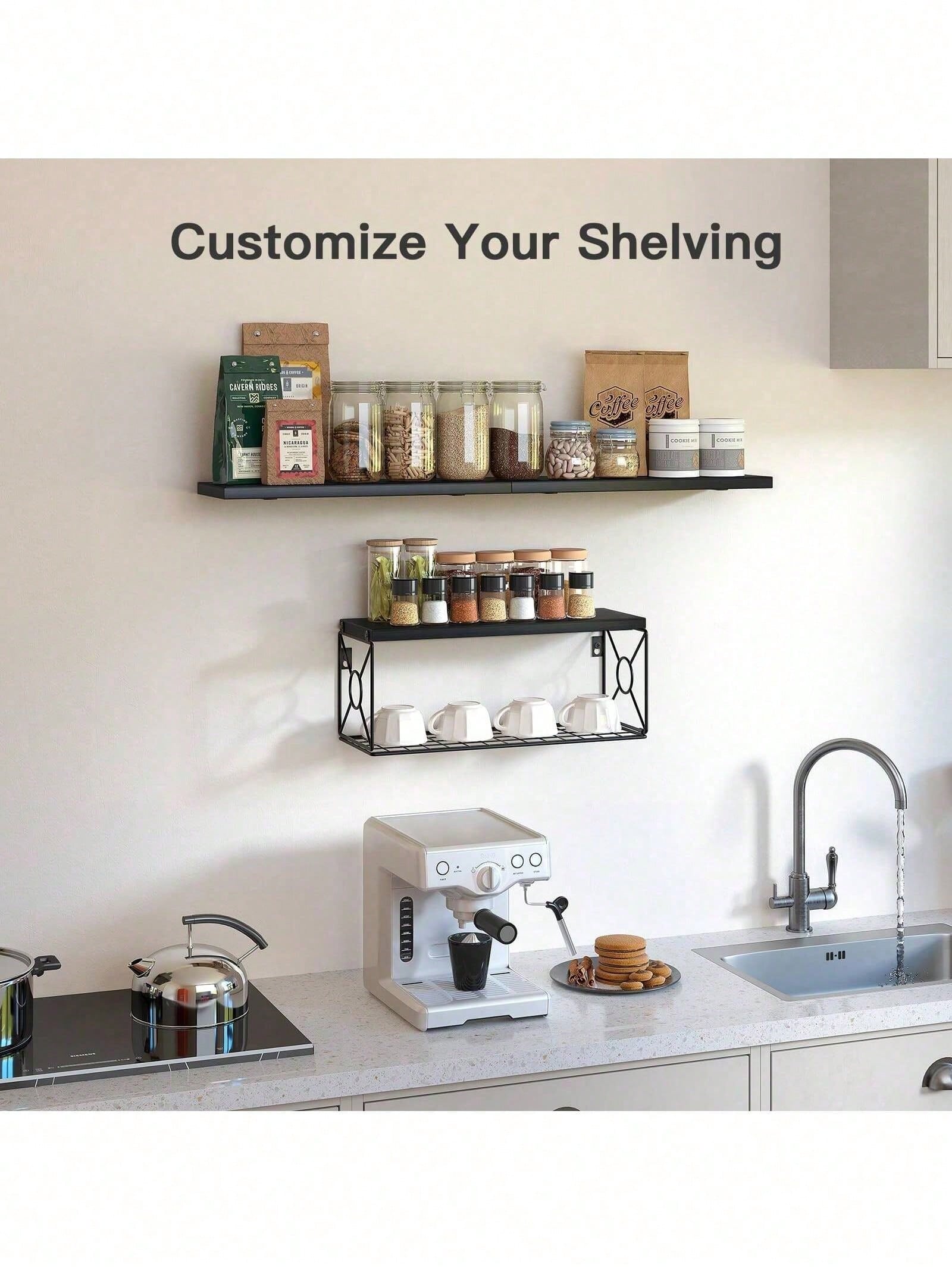 Bathroom Shelves Over Toilet- Wall Mounted Floating Shelves Toilet Paper Storage Small Farmhouse Decor Shelf 16 Inch Set Of 3, Black