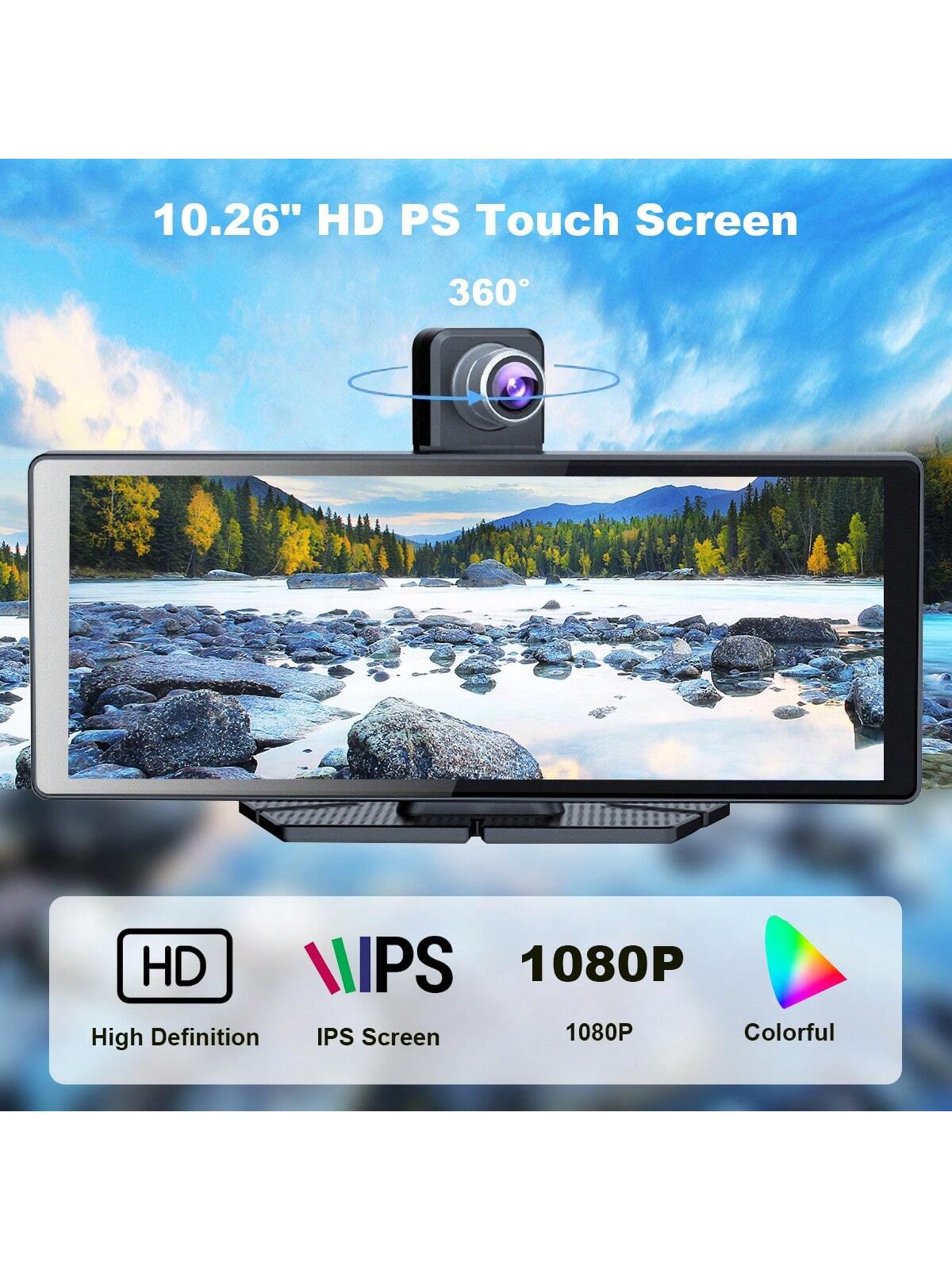 BDQ 9.26" Wireless Car Stereo Apple Carplay With 2.5K Dash Cam 1080P Backup Camera Portable Touchscreen GPS Navigation For Car Stereo Receiver With Bluetooth AirPlay AUX/FM