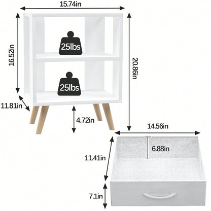 Bedside Table, Modern Open Storage Side Table, Double-Tier Nightstand, Suitable For Small Spaces, Living Rooms, And Bedrooms.