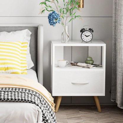 Bedside Table, Modern Open Storage Side Table, Double-Tier Nightstand, Suitable For Small Spaces, Living Rooms, And Bedrooms.