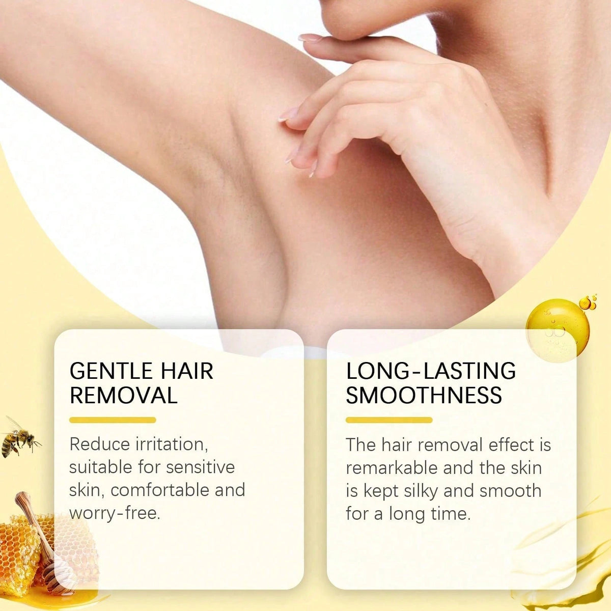 Bee Venom Milk Moisturizing Depilatory Cream, Gentle Body Depilatory Cream Armpit Hands And Legs Depilatory Cream