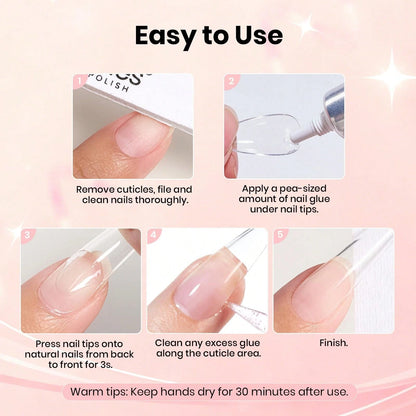 Beetles 10g Super Strong Semi Solid Nail Glue Quick Drying Long Lasting No UV Lamp Needed For Press On False Acrylic Nails