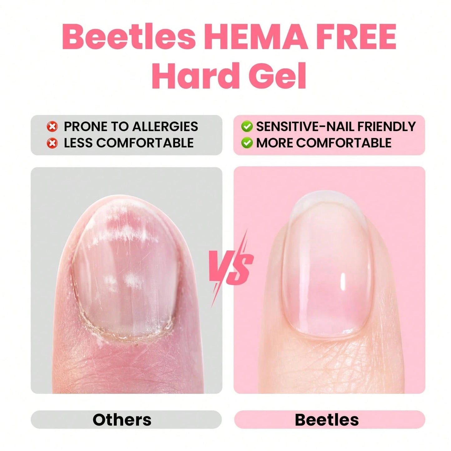 Beetles HEMA-Free Hard Gel For Nails- 9 In 1 Clear & Jelly Nude UV LED Sculpting Gel, Nail Extension & Repair With Flat Brush, High Hardness Manicure For Pros & Women
