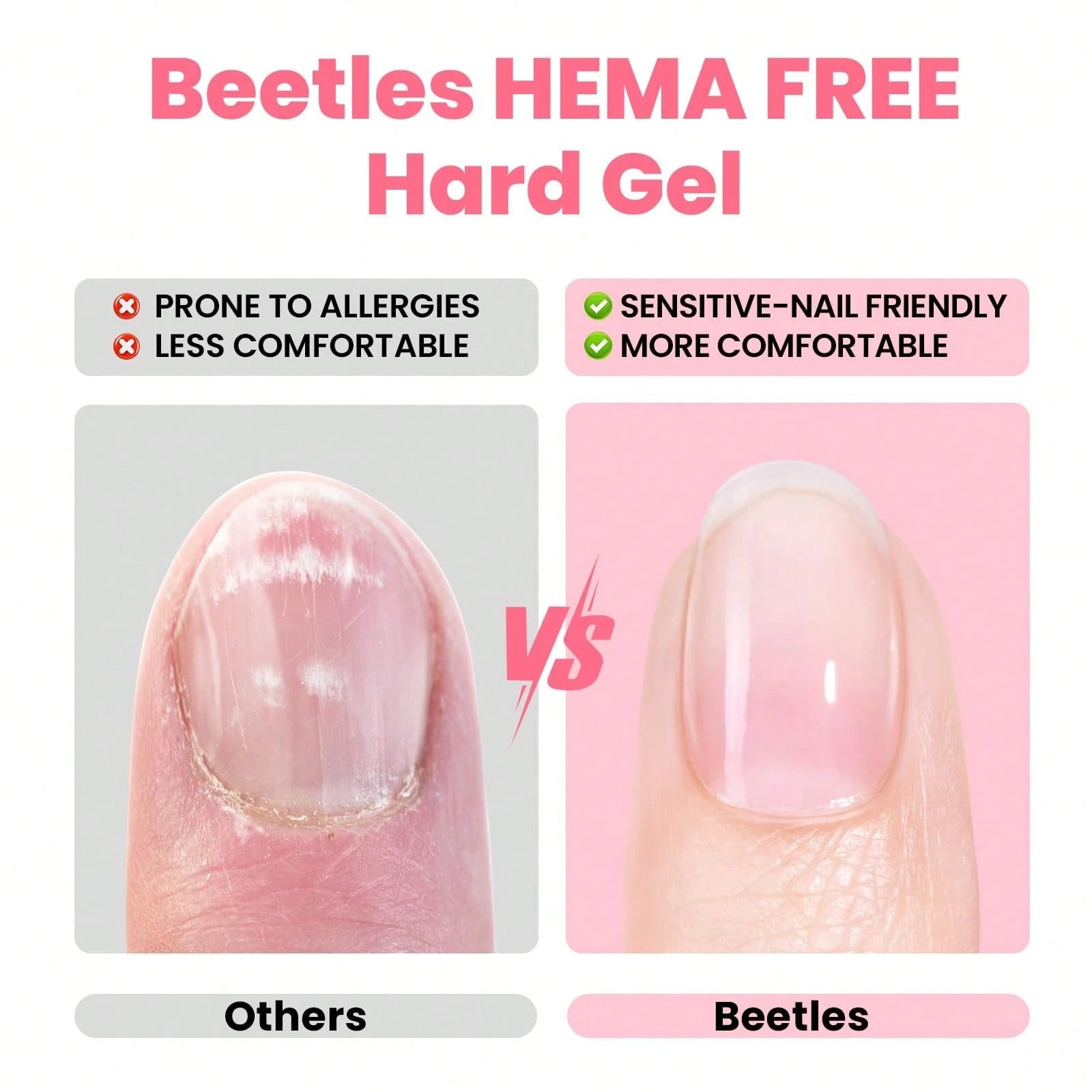Beetles HEMA-Free Hard Gel For Nails- 9 In 1 Clear & Jelly Nude UV LED Sculpting Gel, Nail Extension & Repair With Flat Brush, High Hardness Manicure For Pros & Women