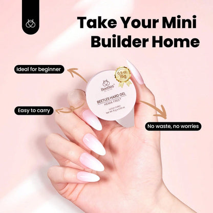 Beetles HEMA-Free Hard Gel For Nails- 9 In 1 Clear & Jelly Nude UV LED Sculpting Gel, Nail Extension & Repair With Flat Brush, High Hardness Manicure For Pros & Women