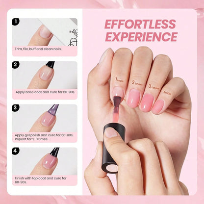 Beetles Nude Gel Nail Polish Set- 6 Colors Nude Pink Brown Neutral Jelly Gel Polish Kit