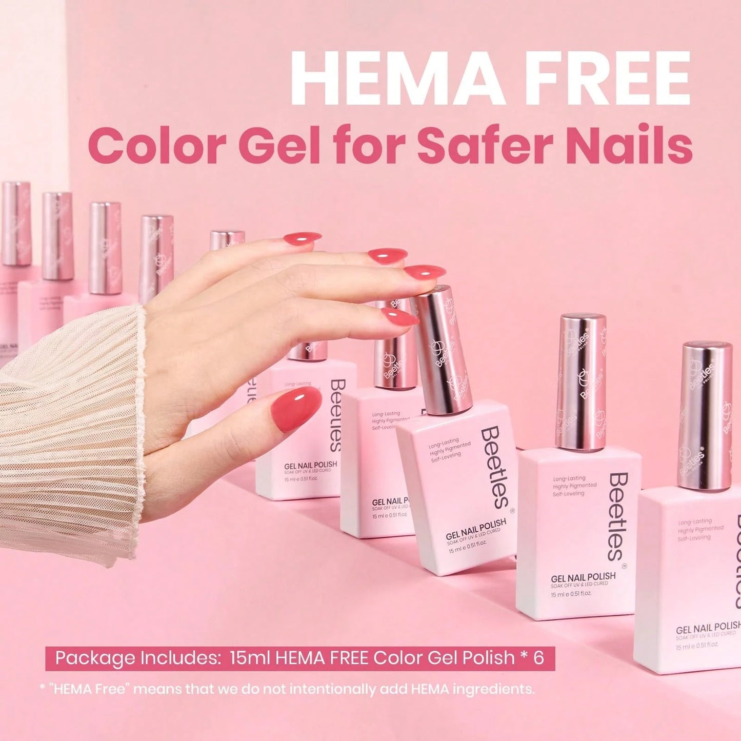 Beetles Nude Gel Nail Polish Set- 6 Colors Nude Pink Brown Neutral Jelly Gel Polish Kit