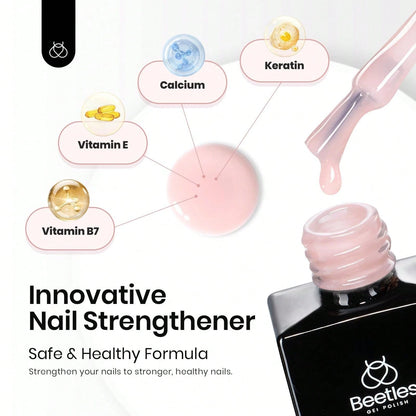Beetles Rubber Base Gel Nail Polish, 6 Colors Nude Gel Polish Pink Peach Neutral Sheer French Tips Base Colors