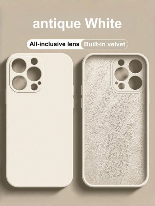 Beige Luxury Soft TPU Phone Case, Skin-Friendly Shock-Absorbing Protective Cover, Full Camera Protection, Compatible With IPhone 17 Pro Max 16 Pro 15 Plus 14 13 12 11 XR XS Max X XS, Soft Anti-Drop Ba