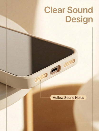 Beige Luxury Soft TPU Phone Case, Skin-Friendly Shock-Absorbing Protective Cover, Full Camera Protection, Compatible With IPhone 17 Pro Max 16 Pro 15 Plus 14 13 12 11 XR XS Max X XS, Soft Anti-Drop Ba