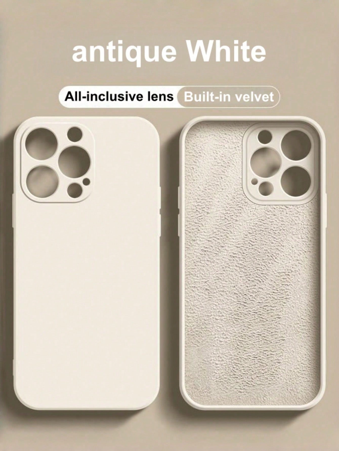 Beige Luxury Soft TPU Phone Case, Skin-Friendly Shock-Absorbing Protective Cover, Full Camera Protection, Compatible With IPhone 17 Pro Max 16 Pro 15 Plus 14 13 12 11 XR XS Max X XS, Soft Anti-Drop Ba
