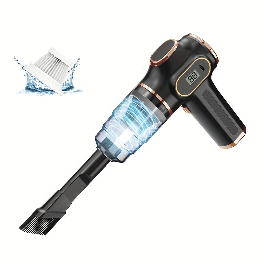 belibuy Powerful Cordless Handheld Cyclone Vacuum Cleaner- Strong Suction, Rechargeable, With Digital Display, Lightweight And Portable Design, Convenient For Cleaning At Home, Office, Car, Etc.- Id