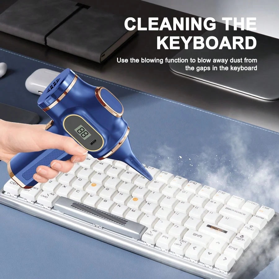 belibuy Powerful Cordless Handheld Cyclone Vacuum Cleaner- Strong Suction, Rechargeable, With Digital Display, Lightweight And Portable Design, Convenient For Cleaning At Home, Office, Car, Etc.- Id