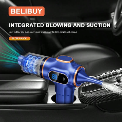 belibuy Powerful Cordless Handheld Cyclone Vacuum Cleaner- Strong Suction, Rechargeable, With Digital Display, Lightweight And Portable Design, Convenient For Cleaning At Home, Office, Car, Etc.- Id