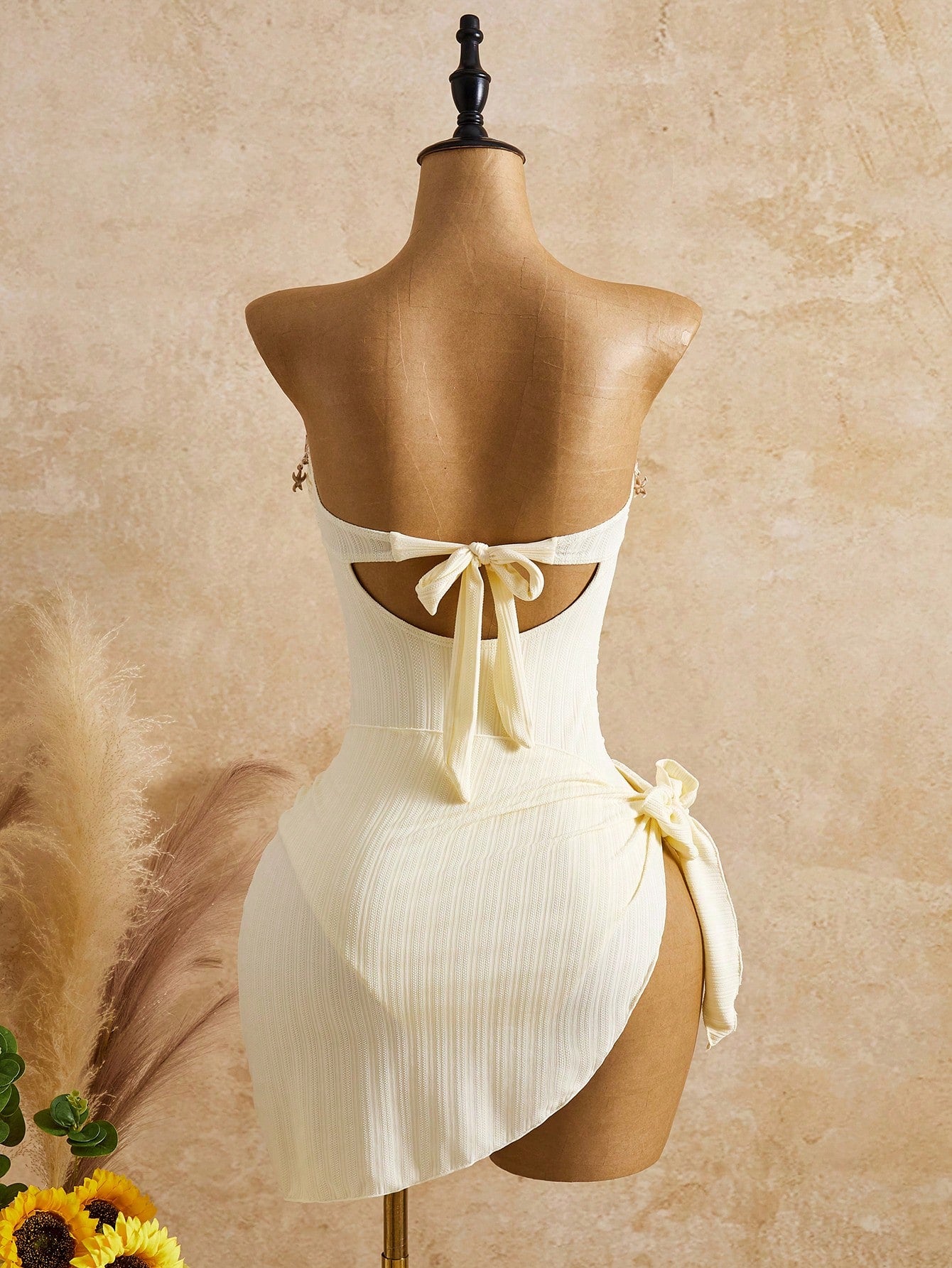 Bellisia Women's White Summer Casual Holiday Pool Party Vacation Holiday,Elegant Strapless Corset Mini Dress,Jacquard Pleated Boho Retro Wedding Guest Dress
