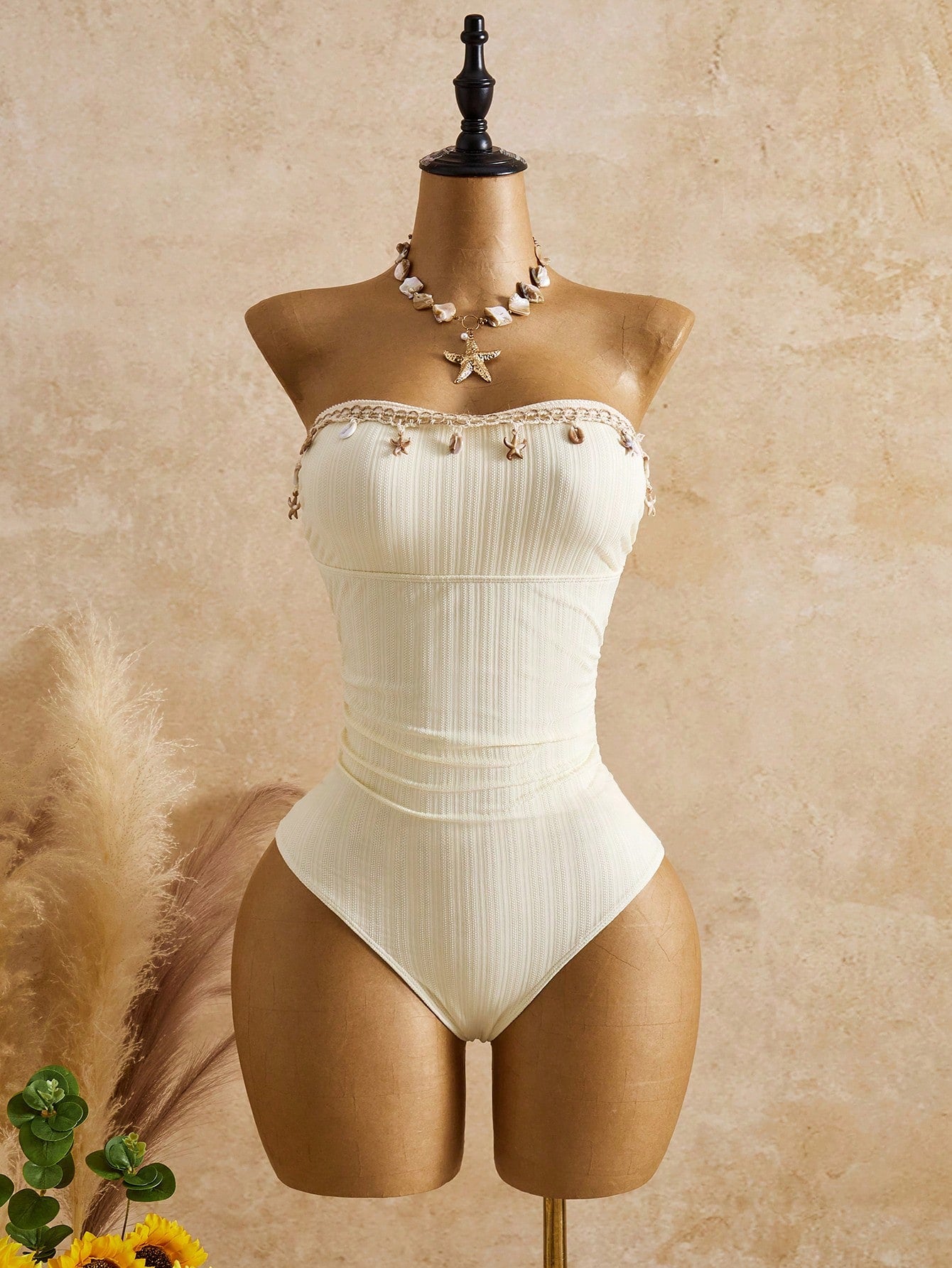 Bellisia Women's White Summer Casual Holiday Pool Party Vacation Holiday,Elegant Strapless Corset Mini Dress,Jacquard Pleated Boho Retro Wedding Guest Dress