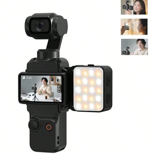 Bi-Color Temperature Fill Light Magnetic Selfie Light For Osmo Pocket 3 Light Creator Combo, Rechargeable Mini LED Video Fill Light, 3 Color Modes/Brightness Adjustable For Pocket 3 Selfie Vlog Record