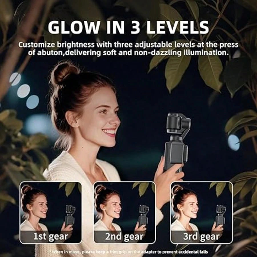 Bi-Color Temperature Fill Light Magnetic Selfie Light For Osmo Pocket 3 Light Creator Combo, Rechargeable Mini LED Video Fill Light, 3 Color Modes/Brightness Adjustable For Pocket 3 Selfie Vlog Record
