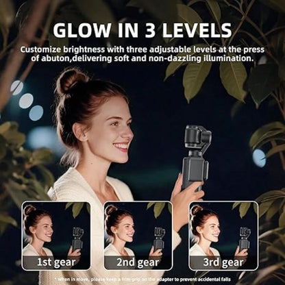 Bi-Color Temperature Fill Light Magnetic Selfie Light For Osmo Pocket 3 Light Creator Combo, Rechargeable Mini LED Video Fill Light, 3 Color Modes/Brightness Adjustable For Pocket 3 Selfie Vlog Record