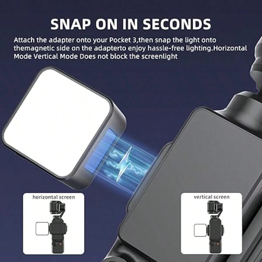 Bi-Color Temperature Fill Light Magnetic Selfie Light For Osmo Pocket 3 Light Creator Combo, Rechargeable Mini LED Video Fill Light, 3 Color Modes/Brightness Adjustable For Pocket 3 Selfie Vlog Record
