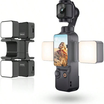 Bi-Color Temperature Fill Light Magnetic Selfie Light For Osmo Pocket 3 Light Creator Combo, Rechargeable Mini LED Video Fill Light, 3 Color Modes/Brightness Adjustable For Pocket 3 Selfie Vlog Record