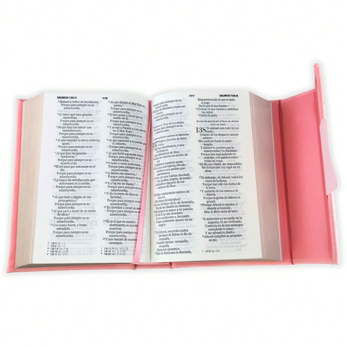 Biblia Cartera Con Broche Magnético Compacta RV1960, Imit Piel Coral Con Asa De Mano