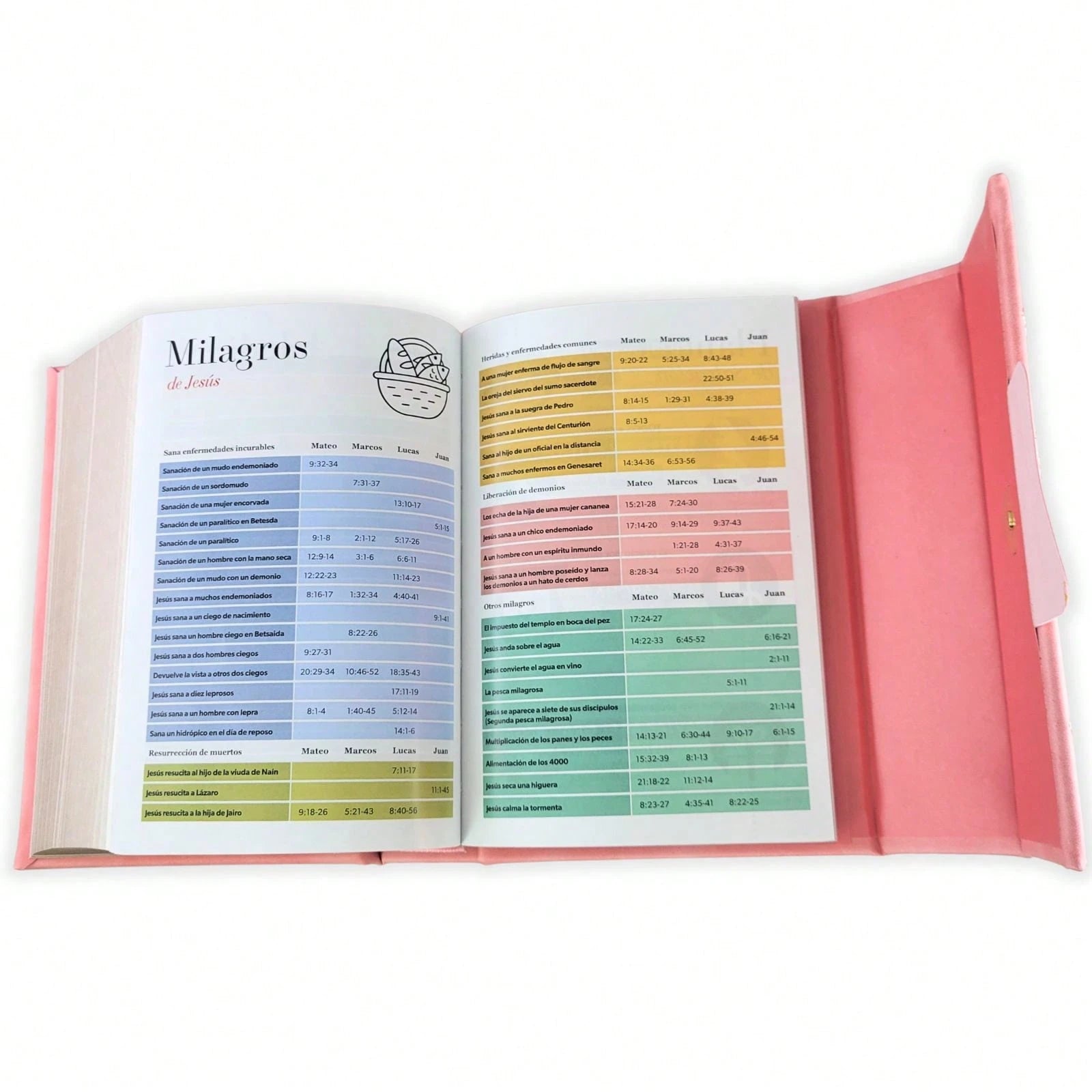 Biblia Cartera Con Broche Magnético Compacta RV1960, Imit Piel Coral Con Asa De Mano