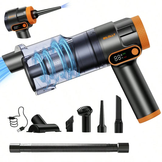 BiLOLLY Handheld Vacuum Cleaner, Portable Vacuum Dust Collector, 18000Pa Powerful Suction USB-C Charging, One-Click Dust Emptying, Suitable For Use In The Home, Car, With Pets, And In The Office, Car