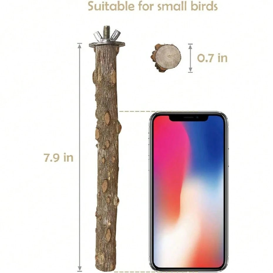 Bird Perch 4 PCS Natural Wood Stand Parakeet Toys Bird Cage Accessories For Parrots Conure Supplies Budgie Platform