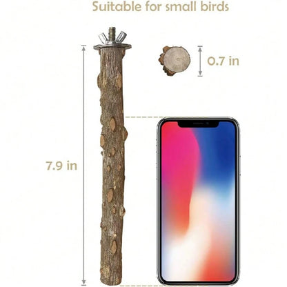 Bird Perch 4 PCS Natural Wood Stand Parakeet Toys Bird Cage Accessories For Parrots Conure Supplies Budgie Platform