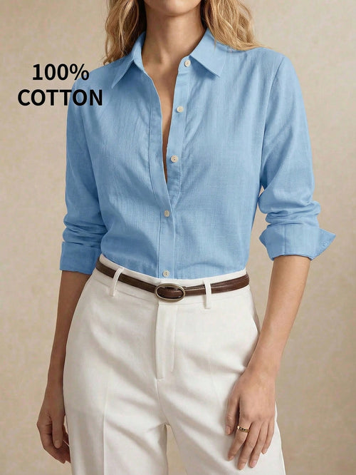 BizChic Long Sleeve Shirt, Business Formal, Vacation Style, Slouchy, Commute, Date, Daily, Vacation, Office, Slimming, Elegant, Versatile, Summer, Autumn, Halloween, Back To School, Party, Birthday, W