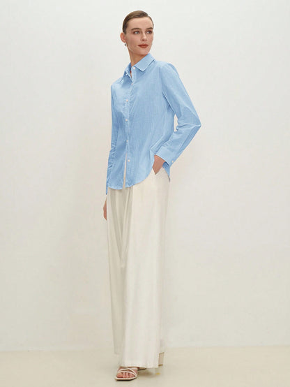 BizChic Long Sleeve Shirt, Business Formal, Vacation Style, Slouchy, Commute, Date, Daily, Vacation, Office, Slimming, Elegant, Versatile, Summer, Autumn, Halloween, Back To School, Party, Birthday, W