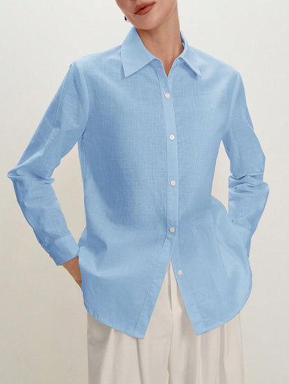 BizChic Long Sleeve Shirt, Business Formal, Vacation Style, Slouchy, Commute, Date, Daily, Vacation, Office, Slimming, Elegant, Versatile, Summer, Autumn, Halloween, Back To School, Party, Birthday, W
