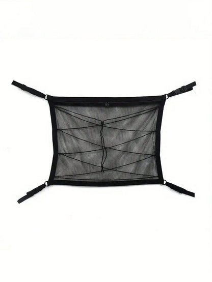 Black Car Ceiling Cargo Net, Reinforced Load-Bearing & Non-Sagging Dual-Layer Mesh Car Roof Storage Organizer, Car Ceiling Cargo Net, Car Roof Storage Organizer For Long-Distance Travel & Camping, Int