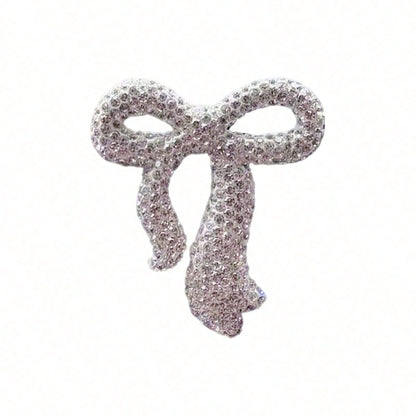 Bling Bowknot Car Decor Pendant, Pink & White Color Options, Rearview Mirror/ Center Console Delicate Accessory, Universal Fit