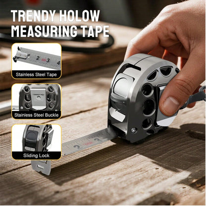 BOBOMAO 25FT Stainless Steel Retractable Tape Measure Washable And Anti-Fall Measure Ruler, High-Definition Scale (Inch) Manual Lock Measuring Tape