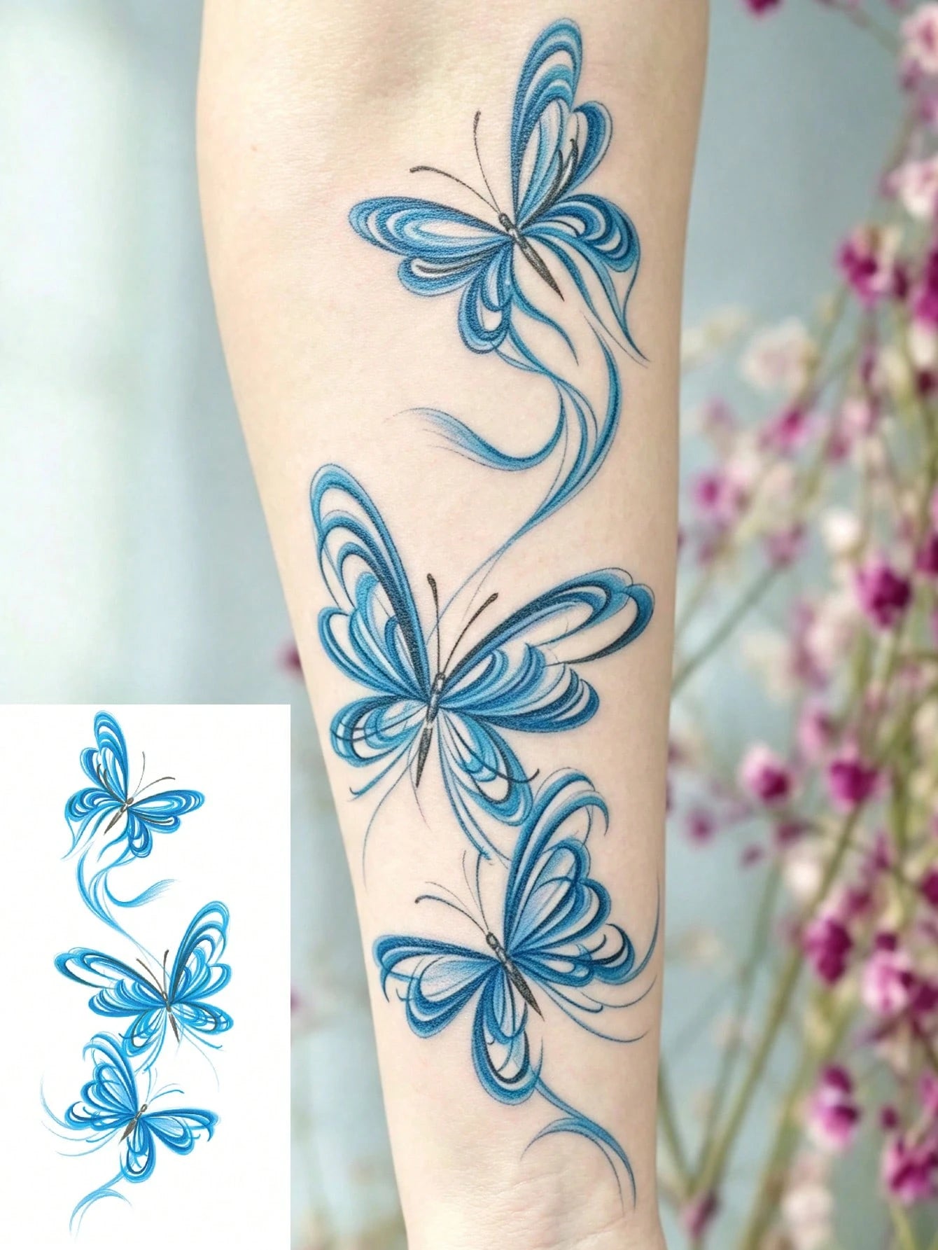 Body Art Temporary Tattoos For Women,Colorful, Romantic, And Elegant Butterfly Designs.Waterproof Fake Tattoos, Lasting 2-5 Days, Perfect For Festivals, Parties, Weddings, Gifts, And Music Festivals.
