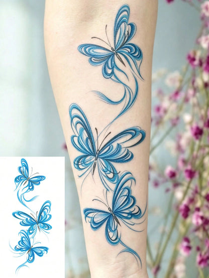 Body Art Temporary Tattoos For Women,Colorful, Romantic, And Elegant Butterfly Designs.Waterproof Fake Tattoos, Lasting 2-5 Days, Perfect For Festivals, Parties, Weddings, Gifts, And Music Festivals.