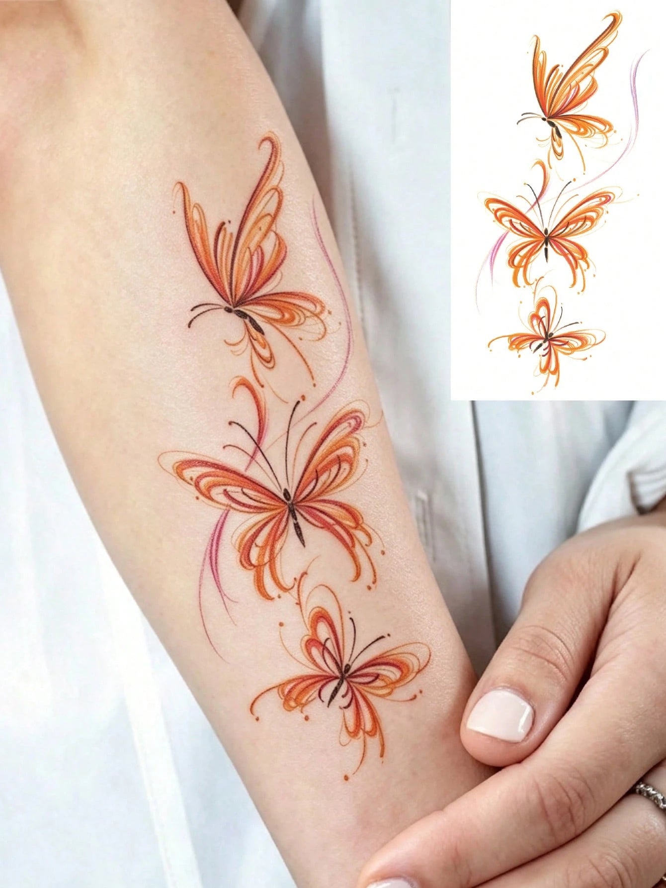 Body Art Temporary Tattoos For Women,Colorful, Romantic, And Elegant Butterfly Designs.Waterproof Fake Tattoos, Lasting 2-5 Days, Perfect For Festivals, Parties, Weddings, Gifts, And Music Festivals.