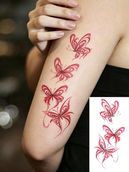 Body Art Temporary Tattoos For Women,Colorful, Romantic, And Elegant Butterfly Designs.Waterproof Fake Tattoos, Lasting 2-5 Days, Perfect For Festivals, Parties, Weddings, Gifts, And Music Festivals.