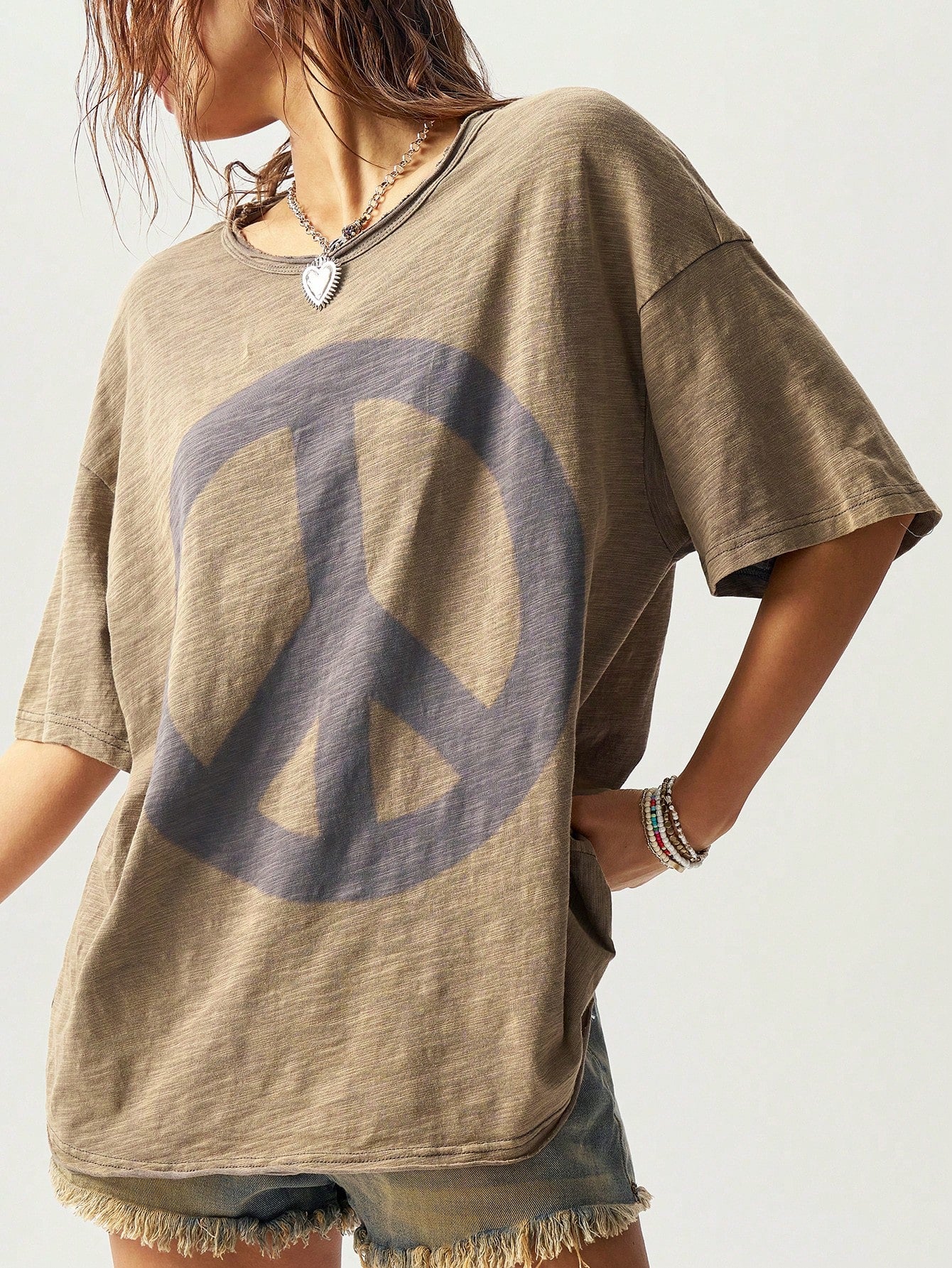 Bohemela Plain Knit Loose Fit Crew Neck Short Sleeve Plus Size T-Shirt,Vintage Smart Casual Vacation Olive Green Summer