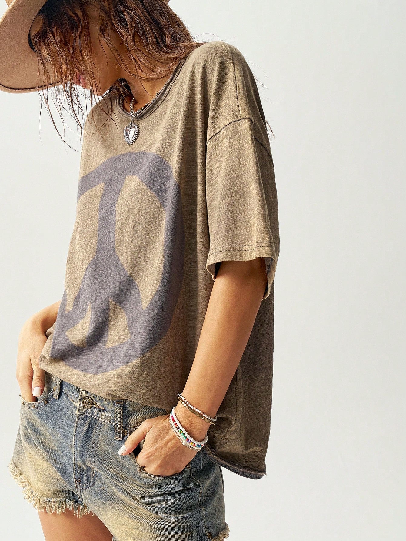 Bohemela Plain Knit Loose Fit Crew Neck Short Sleeve Plus Size T-Shirt,Vintage Smart Casual Vacation Olive Green Summer