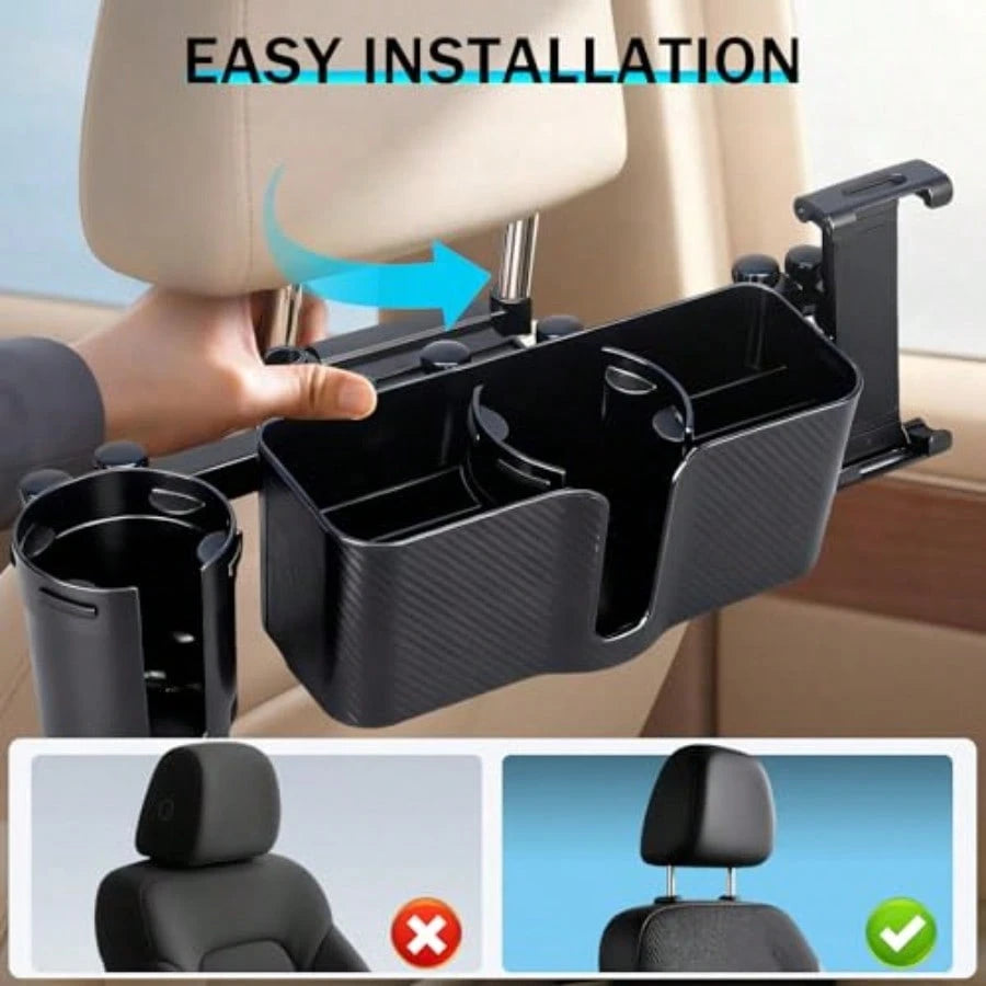 Boost 3 In 1 Car Backseat Organizer Back Seat Stora With Cup Holder Tissue Box Tablet Phone Holder Hooks Travel Accories For Trips Family Rides Daily Ential Accory