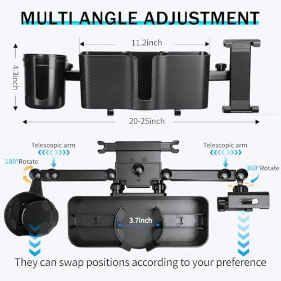 Boost 3 In 1 Car Backseat Organizer Back Seat Stora With Cup Holder Tissue Box Tablet Phone Holder Hooks Travel Accories For Trips Family Rides Daily Ential Accory
