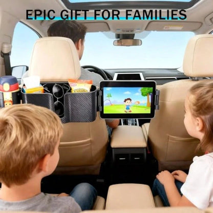Boost 3 In 1 Car Backseat Organizer Back Seat Stora With Cup Holder Tissue Box Tablet Phone Holder Hooks Travel Accories For Trips Family Rides Daily Ential Accory