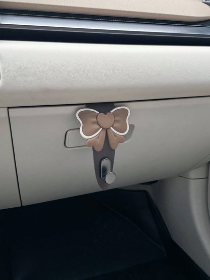 Bowknot Car Hanger, Creative Car Accessory Hanging Hook, Multi-Function Storage Hanger, Fits Glove Box Compartment