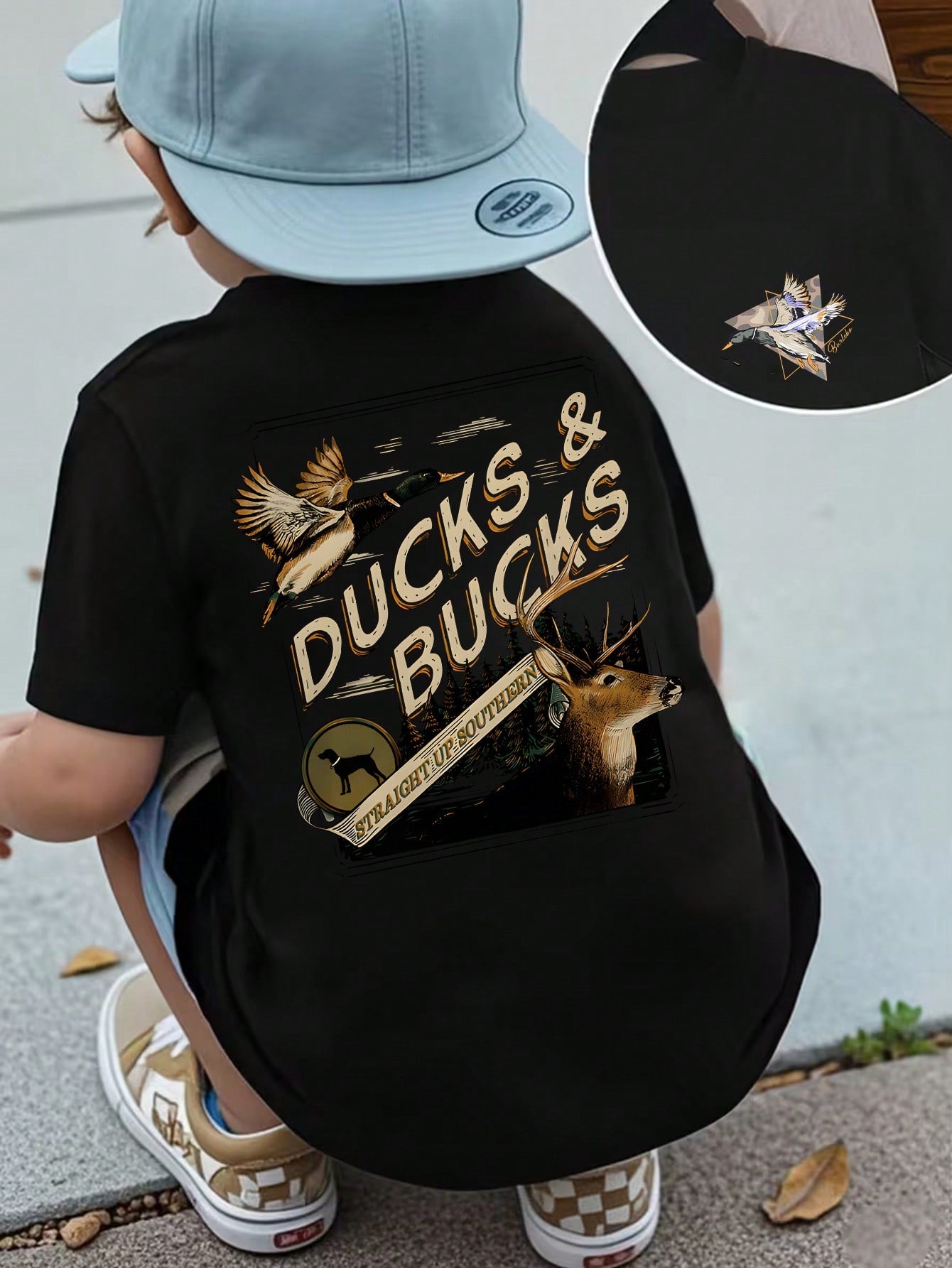 Boys' Casual Fashion T-Shirt, "Ducks & Bucks" Hunting Print, Comfortable Soft Fabric, Perfect For Outdoor-Loving Toddlers